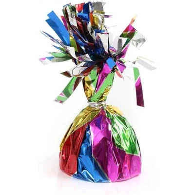 Image of Foil Balloon Weight for Helium Balloons in Rainbow 1x 160g Heavy Birthday Party Wedding Celebration Décor with Tassles