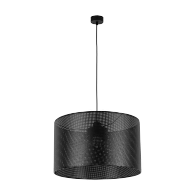Image of Moreno Cylindrical Pendant Ceiling Light Black 3xE27