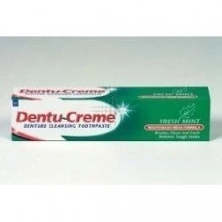 Image of THREE PACKS of Dentu Creme Denture Cleansing Toothpaste x 75ml