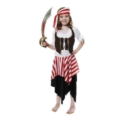 Image of New Buccaneer Pirate Girl. Size 7 9 years. Top, Vest, Skirt, Head scarf