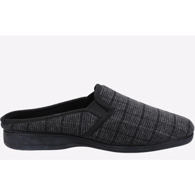 Image of Fleet &amp; Foster Neal Mule Slipper Mens Grey Mixed Material Size UK 11