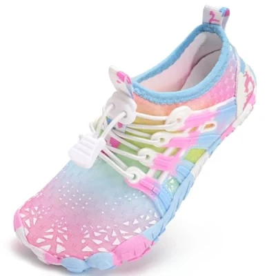 Image of Water Shoes Kids Boys Swim for Beach Pool Sport Aqua Quick Dry Barefoot（Pink Blue 29