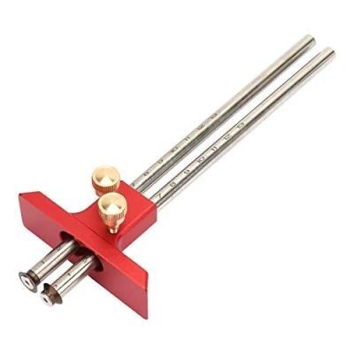 Image of Wood Marking Gauge, Double Head Scriber, Stainless Steel Woodworking Gauge Scriber Ruler, Tool, Guide, Scribe Tool for Carpenter