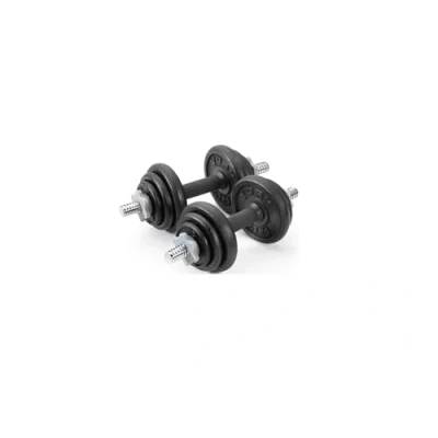Image of York Fitness 20 kg Cast Iron Spinlock Dumbbell Adjustable Hand Weights Set (Pack of 2) Black