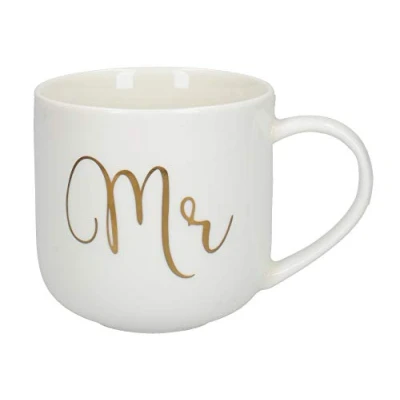 Image of Creative Tops Ava &amp; I &#039;Mr&#039; Novelty Mug with Gold Detailing, Ceramic, White, 450 ml