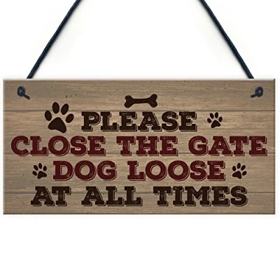 Image of RED OCEAN Please Close The Gate Novelty Hanging Plaque Gift Security Garden Fence Sign Family Pet Present