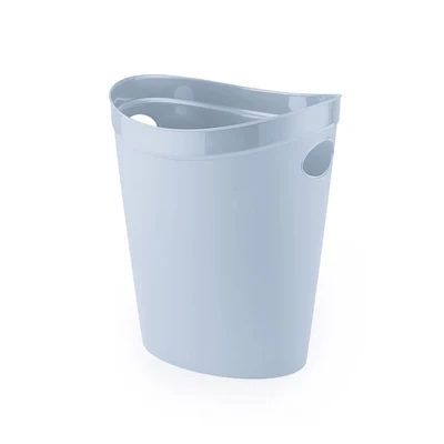 Image of Addis Eco 100% Recycled Plastic Waste Paper Office Bedroom Trash Bin, 12 Litres, Light Grey