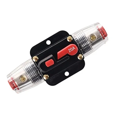 Image of RKURCK 20 Amp Circuit Breaker Manual Reset Inline Fuse Inverter for Car Marine Trolling Motors Boat ATV Audio Solar System Protection 12V 24V DC (Fuse Holder, 20A)