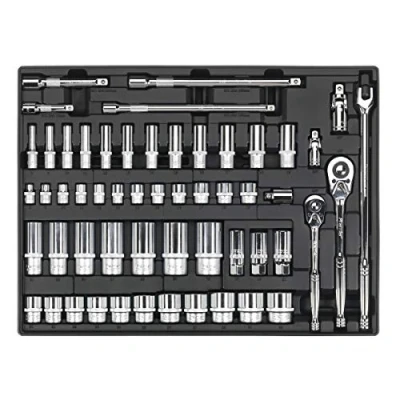 Image of Sealey Premier Tool Tray with Socket Set 55pc 3/8&quot; &amp; 1/2&quot;Sq Drive