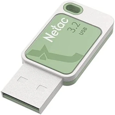 Image of Netac 128GB USB 3.2 Memory Pen, UA31, Software Encryption, Key Ring, Smoothies Green