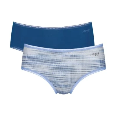 Image of Sloggi Women&#039;s GO Midi C2P Briefs, BLUE DARK COMBINATION, XS