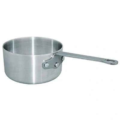 Image of Vogue Aluminium Saucepan 1.1Ltr 66X140mm Cookware Casserole Cool Grip Handle, Silver