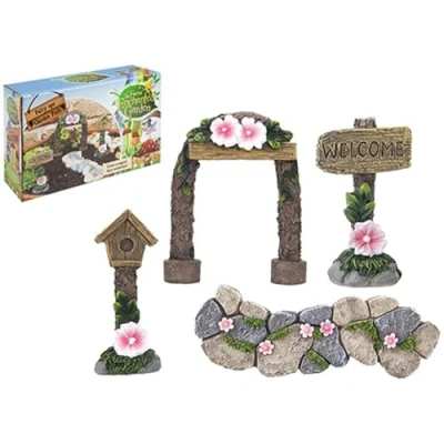 Image of Enchanting Multicolor Secret Fairy Garden Woodland Path Set 22 x 7 14cm (Set of 4) Premium Quality Perfect Home Decor