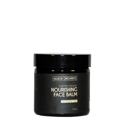 Image of Alucia Organics Certified Organic Nourishing Face Balm Fragrance Free 50g Pure, Natural, Cruelty Free, with Argan and Rosehip Oils, Scent for Sensitive Skin, to Moisturise Ageing Skin