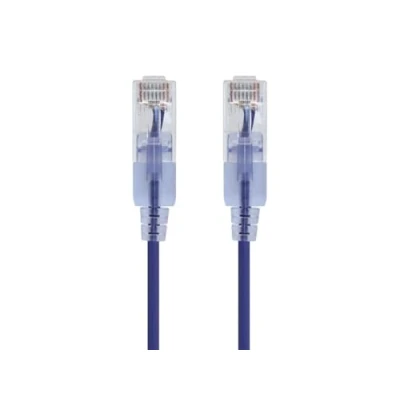 Image of Monoprice Cat6A Ethernet Patch Cable Snagless RJ45, 550Mhz, 10G, UTP, Pure Bare Copper Wire, 30AWG, 10 Pack, 7 Feet, Purple SlimRun Series