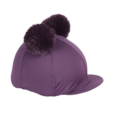 Image of Shires Double Pom Riding Hat Cover in Raspberry One Size
