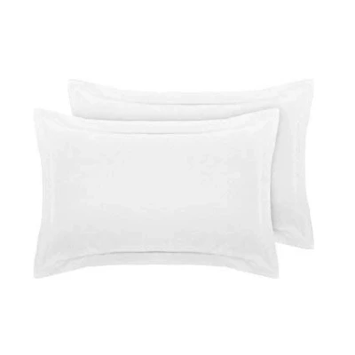 Image of Indus Textiles 100% Egyptian Cotton 400 Thread Count White Pair of Kingsize Oxford Pillowcases