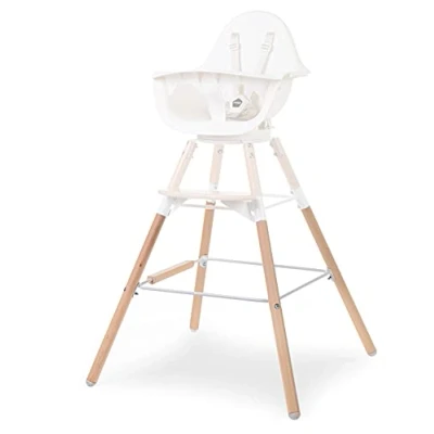 Image of CHILDHOME, Extra Long Leg Set for Evolu 2 Baby high Chair, adapts to a 90cm Kitchen Island or bar, Footrest, Beechwood, Easy Assemble, Colour Natural
