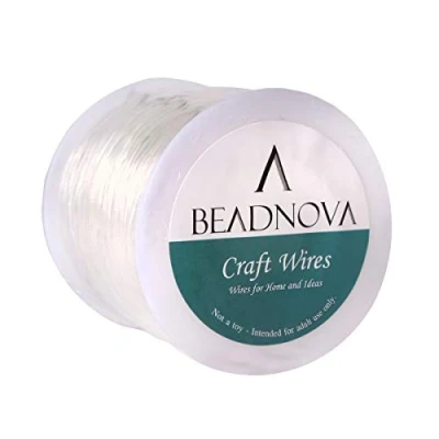 Image of BEADNOVA 1mm Bracelet String Clear Craft Wire Stretch Cord for Jewelry Making Beading Thread Elastic (100m)