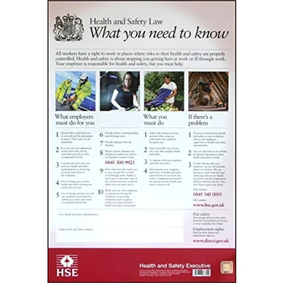 Image of HEALTH &amp; SAFETY LAW POSTER PVC 420MM X 594MM