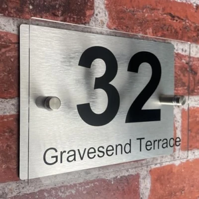 Image of House Numbers Plaques Door Number For Wall Personalised Signs Name Outside Modern Front (Bold Font)