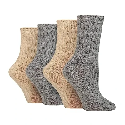 Image of Wildfeet Womens 4 Pack Ladies Cashmere Boot Socks