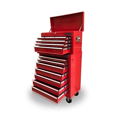 Image of US PRO Mechanics Steel Chest Tool Box Roller Cabinet 13 Drawers … (red)
