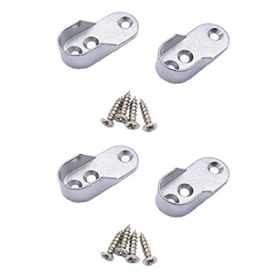 Image of Wardrobe Rail End Socket Suit 32 x 16mmn Oval Polished Chrome Pack of 4