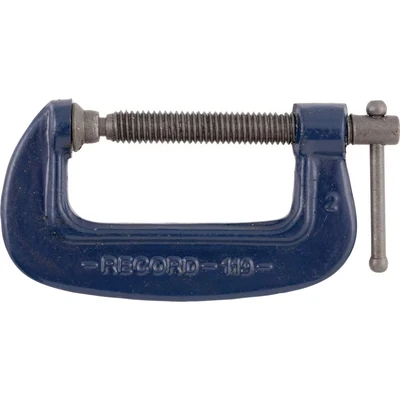 Image of Record Irwin 1192 Medium Duty Forged G Clamp, Blue, 46 mm