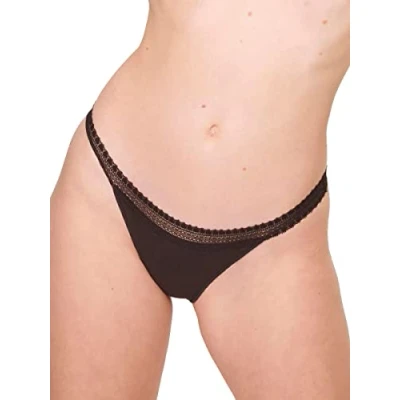 Image of Sloggi Women&#039;s GO Ribbed Tanga C2P Briefs, BLACK, S