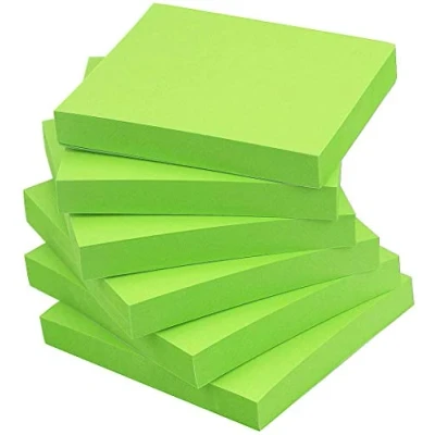 Image of Early Buy 3x3 Sticky Notes Color Self Stick 6 Pads/Pack (Green)