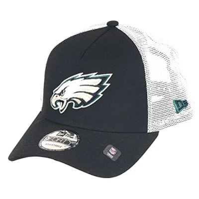 Image of New Era Philadelphia Eagles NFL White Mesh Trucker 9Forty A Frame Cap One Size
