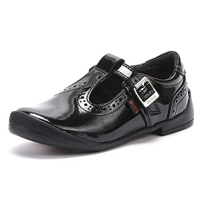 Image of Kickers Girl&#039;s Bridie Mary Jane, Black (Black Blk), 8.5 (26 EU)