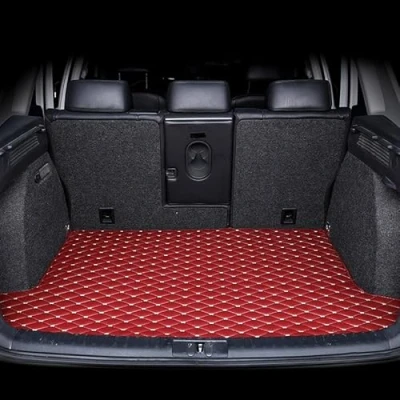 Image of Car Boot Liner Protector for Suzuki Vitara 2016 2017 2018 2019 2020 2021 2022 2023 2024, Trunk Mats Leather Waterproof Anti Slip Protector,Red