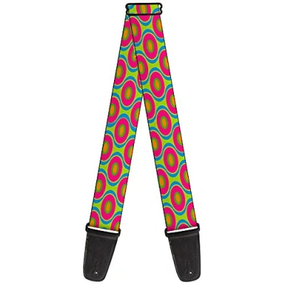 Image of Buckle Down Guitar Strap Ogee Lime/Blue/Fuchsia/Orange 2&quot; Wide 29 54&quot; Length