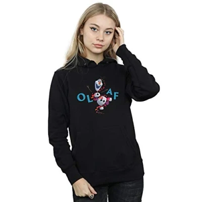 Image of Disney Women&#039;s Frozen 2 Olaf Leaf Jump Hoodie Black Large