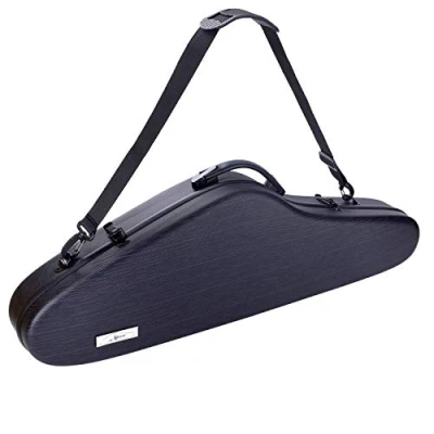 Image of Aileen CSV F18 Violin Hard Case 4/4 Full Size Luxury with Hygrometer Suspension, Dark Black