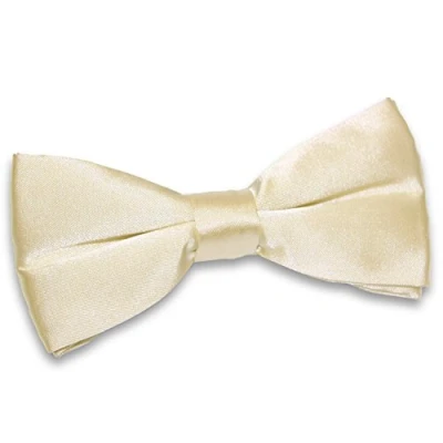 Image of DQT Men Pre Tied Plain Satin Adjustable Tuxedo Bow Tie Champagne