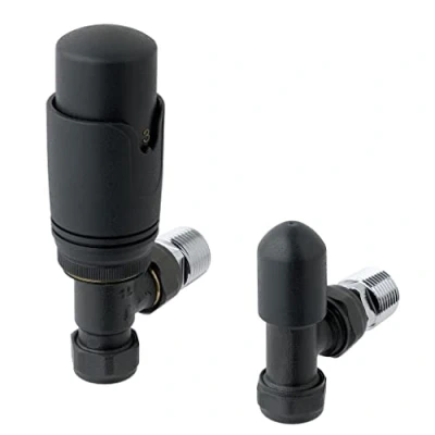 Image of Eastbrook 15mm Angled TRV and Lockshield Valve Matt Anthracite