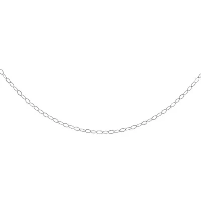 Image of Carissima Gold Women&#039;s 9 ct White 0.6 mm Soldered Trace Chain Necklace of Length 46 cm/18 Inch