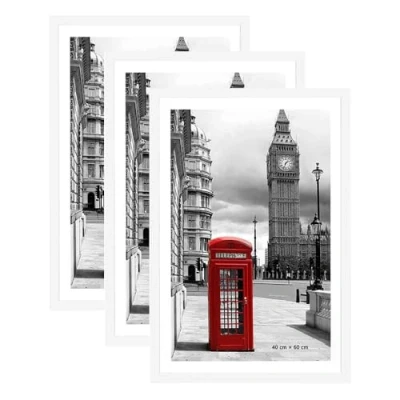Image of Scholar Tree 3 Pack 40x60 Frame, White 40x60cm Picture Frames, Wall Hanging Photo Frame