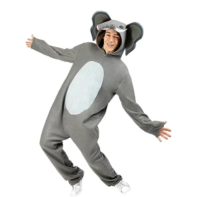 Image of Funidelia Elephant Costume for men and women Animals adults accessory fancy dress &amp; props Halloween, carnival parties Size M L Grey/Silver