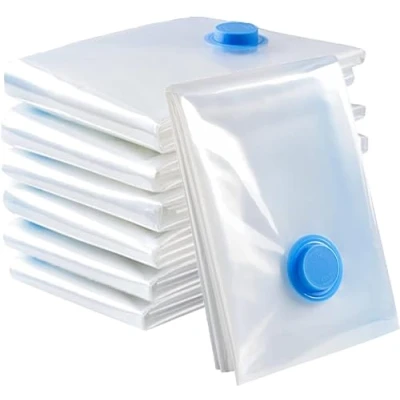 Image of Vacuum Storage Bags 70 x 50 cm Reusable for Clothes Space Saver Duvets, Bedding, Quilts, Pillows with Double Zip Sealer Pack Of 10