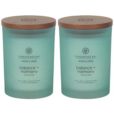 Image of Chesapeake Bay Candle Scented Candles, Balance + Harmony (Water Lily Pear), Medium (2 Pack)