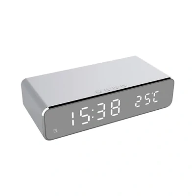 Image of RED5 Wireless Charging Silver Alarm Clock
