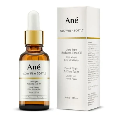 Image of Ané Glow in a Bottle Anti Ageing Vegan Facial Oil for All Skin Types 100% Natural Plant Oils including Argan, Grapeseed and Squalane
