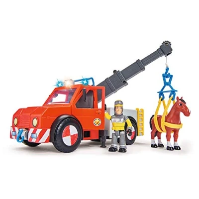 Image of Simba 109258280 &quot;Fireman Sam Phoenix&quot; Rescue Vehicle Playset with Figurine and Horse