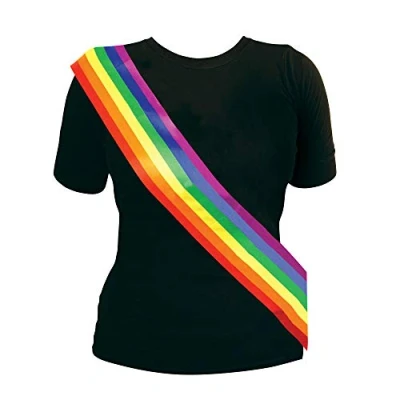 Image of Rainbow Fabric Sash Gay Pride / Marches LGBT Parties etc New &amp; Sealed