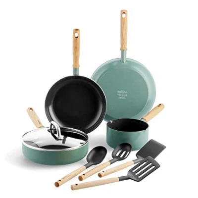 Image of GreenPan Pan Set Mayflower 4 Piece + Utensils