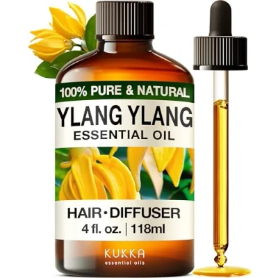 Image of Kukka Ylang Essential Oil for Diffuser 100% Natural Skin Hair &amp; Aromatherapy (118ml)